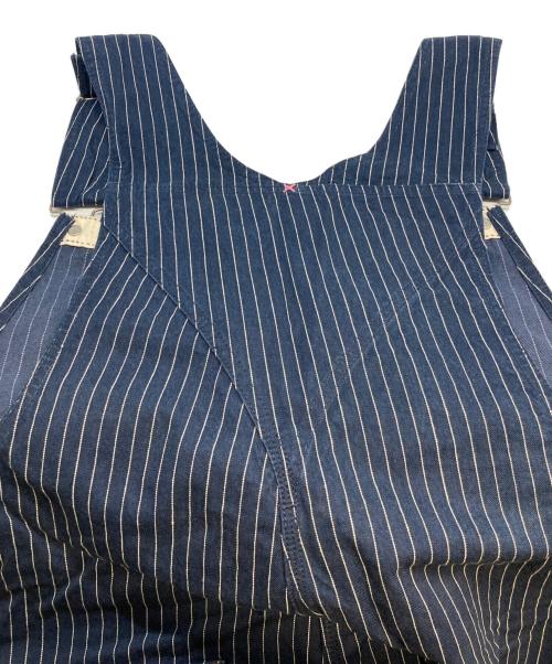 MOMOTARO JEANS（桃太郎ジーンズ）MOMOTARO JEANS (桃太郎ジーンズ) ストライプオーバーオール インディゴ サイズ:Ｍの古着・服飾アイテム