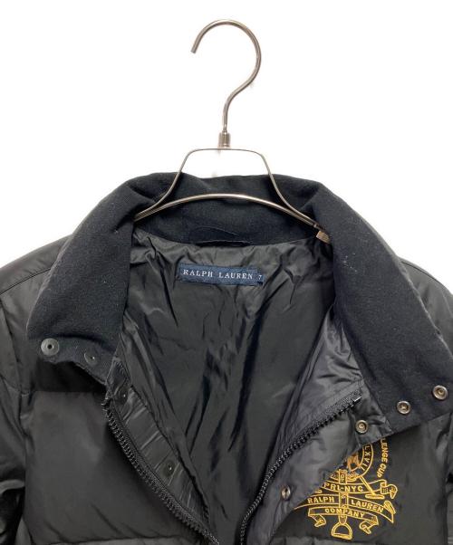 RALPH LAUREN（ラルフローレン）RALPH LAUREN (ラルフローレン) エンブレム刺繍ダウンジャケット ブラック サイズ:7の古着・服飾アイテム