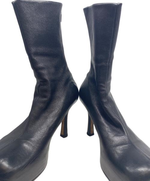 BOTTEGA VENETA（ボッテガベネタ）BOTTEGA VENETA (ボッテガベネタ) スクエアヒールブーツ ブラック サイズ:35 1/2の古着・服飾アイテム
