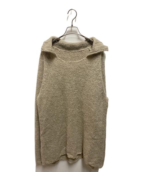 GROUND Y（グラウンドワイ）GROUND Y (グラウンドワイ)  22AW ビッグカラーニット ベージュ サイズ:Lの古着・服飾アイテム