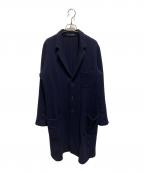 Yohji Yamamoto pour hommeヨウジヤマモト プールオム）の古着「ウールロングコート」｜ネイビー