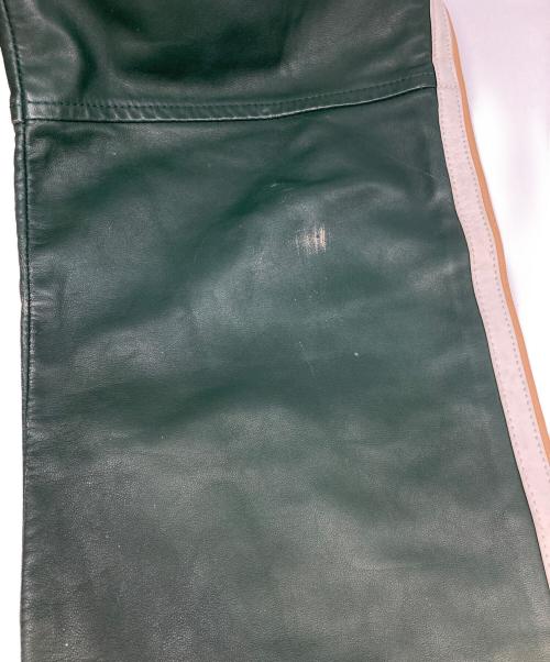 DOLCE & GABBANA（ドルチェ＆ガッバーナ）DOLCE & GABBANA (ドルチェ＆ガッバーナ) レザーパンツ グリーン サイズ:52の古着・服飾アイテム