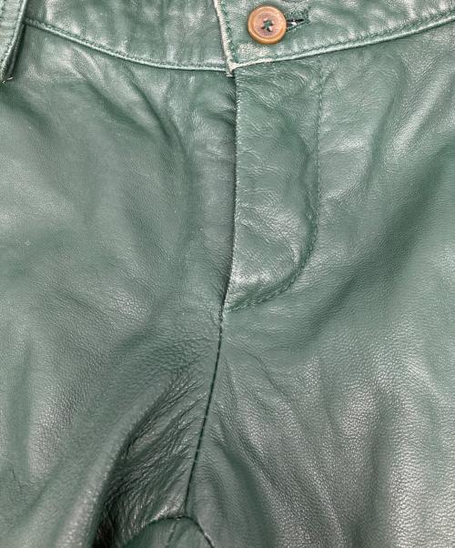 DOLCE & GABBANA（ドルチェ＆ガッバーナ）DOLCE & GABBANA (ドルチェ＆ガッバーナ) レザーパンツ グリーン サイズ:52の古着・服飾アイテム
