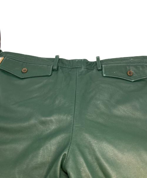 DOLCE & GABBANA（ドルチェ＆ガッバーナ）DOLCE & GABBANA (ドルチェ＆ガッバーナ) レザーパンツ グリーン サイズ:52の古着・服飾アイテム