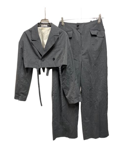MAISON SPECIAL（メゾンスペシャル）MAISON SPECIAL (メゾンスペシャル) セットアップストライプジャケット グレー サイズ:38の古着・服飾アイテム