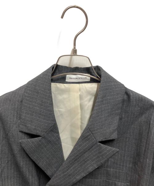 MAISON SPECIAL（メゾンスペシャル）MAISON SPECIAL (メゾンスペシャル) セットアップストライプジャケット グレー サイズ:38の古着・服飾アイテム