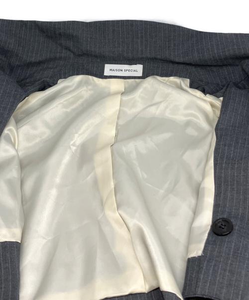 MAISON SPECIAL（メゾンスペシャル）MAISON SPECIAL (メゾンスペシャル) セットアップストライプジャケット グレー サイズ:38の古着・服飾アイテム