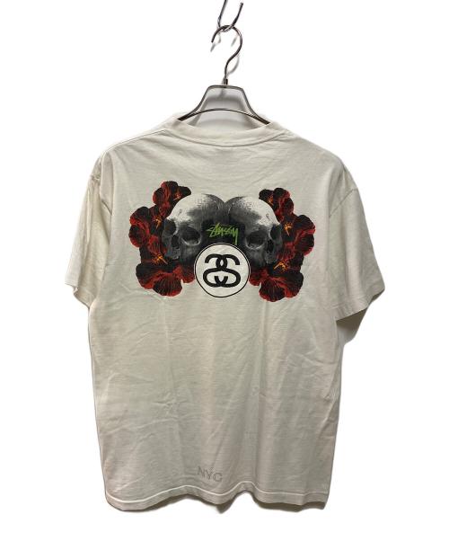 stussy（ステューシー）stussy (ステューシー) 90's スカルプリントTシャツ ホワイト サイズ:Lの古着・服飾アイテム