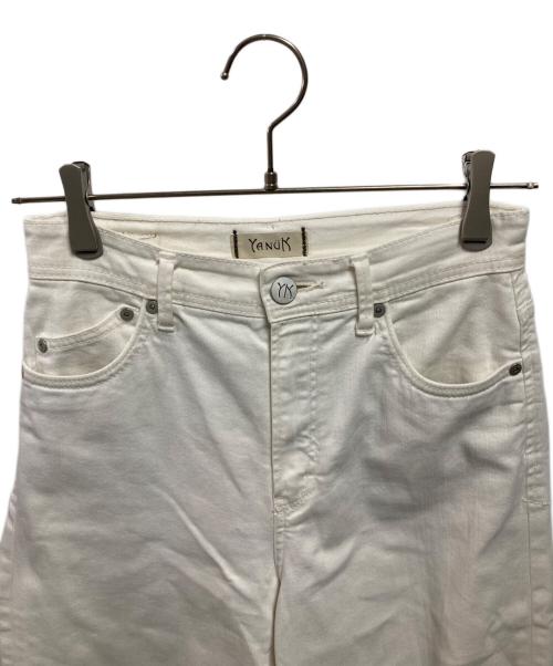 YANUK（ヤヌーク）YANUK (ヤヌーク) Really Light/Spill Proof ワイドフレア ホワイト サイズ:26の古着・服飾アイテム