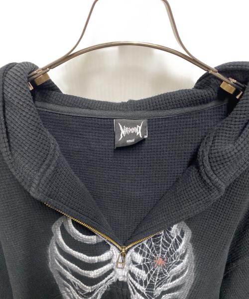 Noremid（ノーリミッド）Noremid (ノーリミッド) ボーンダブルジップパーカー ブラック サイズ:Sの古着・服飾アイテム