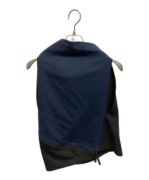 132 5. ISSEY MIYAKE（132 5. イッセイ ミヤケ）132 5. ISSEY MIYAKE (132 5. イッセイ ミヤケ) 変形ノースリーブジップブラウス ネイビー サイズ:3の古着・服飾アイテム