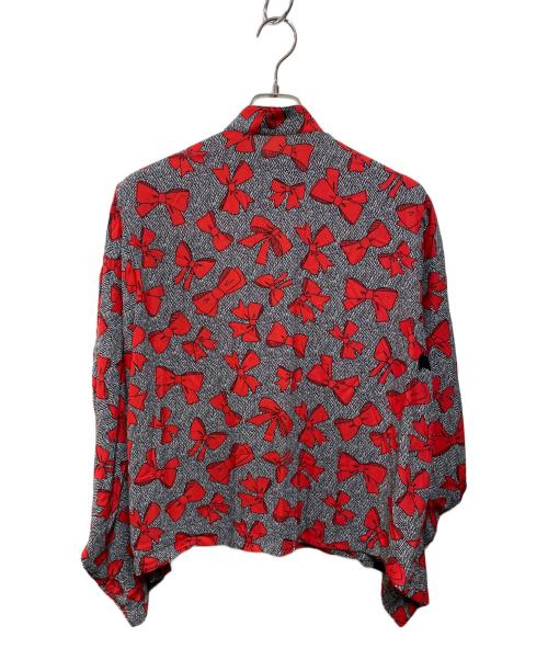 tricot COMME des GARCONS（トリココムデギャルソン）tricot COMME des GARCONS (トリココムデギャルソン) リボン柄ブラウス レッド サイズ:Ｍの古着・服飾アイテム