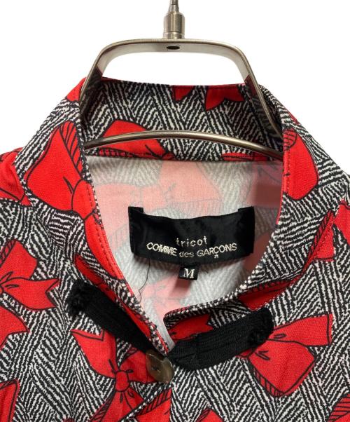 tricot COMME des GARCONS（トリココムデギャルソン）tricot COMME des GARCONS (トリココムデギャルソン) リボン柄ブラウス レッド サイズ:Ｍの古着・服飾アイテム
