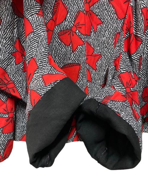 tricot COMME des GARCONS（トリココムデギャルソン）tricot COMME des GARCONS (トリココムデギャルソン) リボン柄ブラウス レッド サイズ:Ｍの古着・服飾アイテム