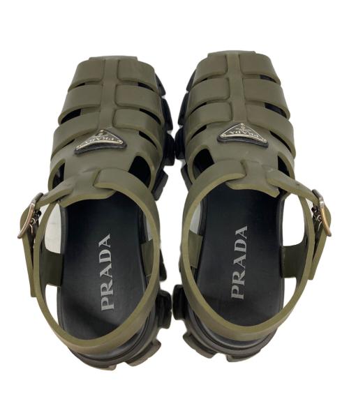 PRADA（プラダ）PRADA (プラダ) モノリスラバーサンダル オリーブ サイズ:6の古着・服飾アイテム