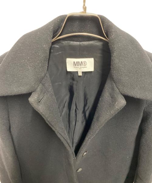 MM6 Maison Margiela（エムエムシックスメゾンマルジェラ）MM6 Maison Margiela (エムエムシックスメゾンマルジェラ) カットオフステンカラーコート ブラック サイズ:40の古着・服飾アイテム