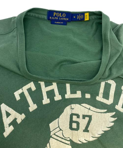 POLO RALPH LAUREN（ポロ・ラルフローレン）POLO RALPH LAUREN (ポロ・ラルフローレン) CLASSIC FIT ATHL WING FOOT TEE グリーン サイズ:Ｍの古着・服飾アイテム
