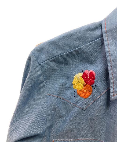 big mac（ビッグマック）big mac (ビッグマック) 70’Ｓ刺繍ウエスタンシャツ インディゴ サイズ:サイズ詳細参照の古着・服飾アイテム