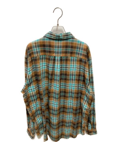 Patagonia（パタゴニア）Patagonia (パタゴニア) L/S Pima Cotton Shirt グリーン×ブラウン サイズ:Lの古着・服飾アイテム