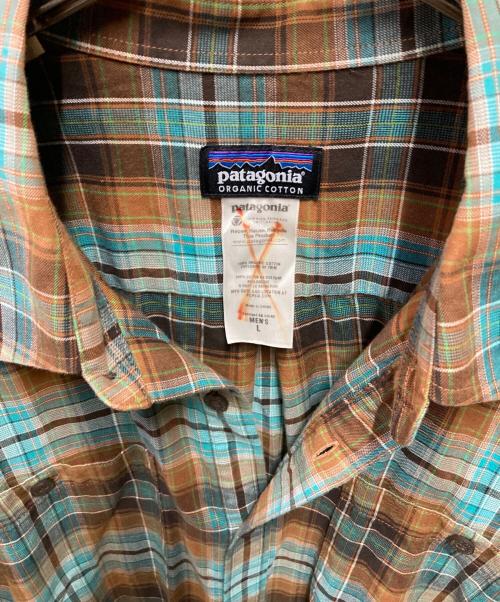 Patagonia（パタゴニア）Patagonia (パタゴニア) L/S Pima Cotton Shirt グリーン×ブラウン サイズ:Lの古着・服飾アイテム