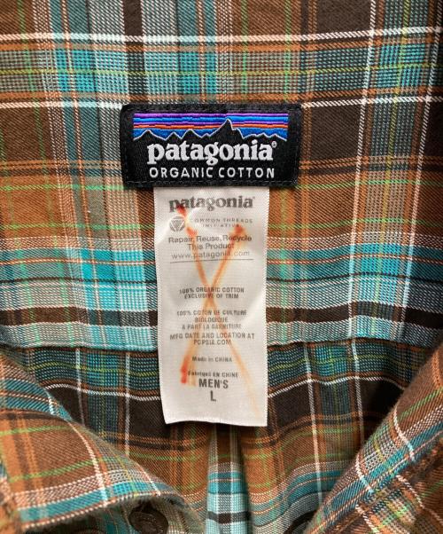 Patagonia（パタゴニア）Patagonia (パタゴニア) L/S Pima Cotton Shirt グリーン×ブラウン サイズ:Lの古着・服飾アイテム