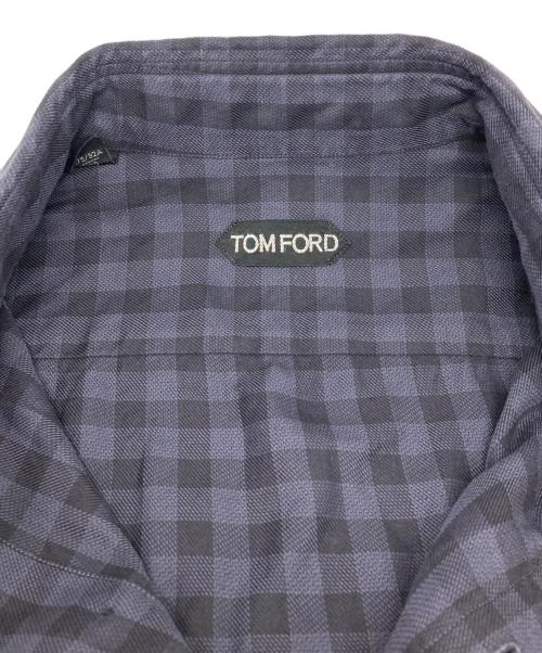 TOM FORD（トムフォード）TOM FORD (トムフォード) チェックドレスシャツ ネイビー サイズ:5の古着・服飾アイテム