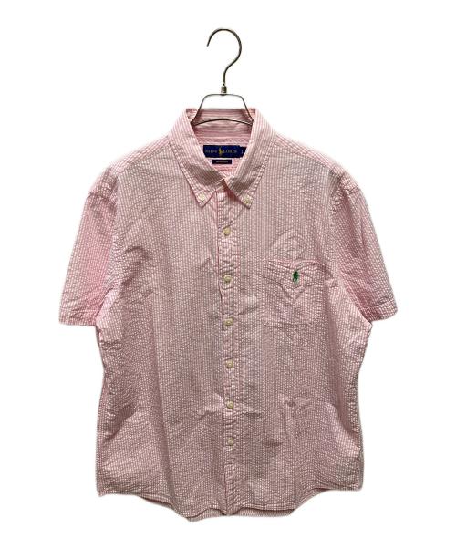 POLO RALPH LAUREN（ポロ・ラルフローレン）POLO RALPH LAUREN (ポロ・ラルフローレン) SEERSUCKER ボタンダウンシャツ ピンク サイズ:Ｌの古着・服飾アイテム