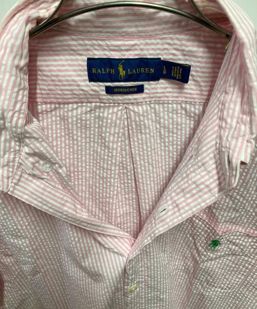 POLO RALPH LAUREN（ポロ・ラルフローレン）POLO RALPH LAUREN (ポロ・ラルフローレン) SEERSUCKER ボタンダウンシャツ ピンク サイズ:Ｌの古着・服飾アイテム