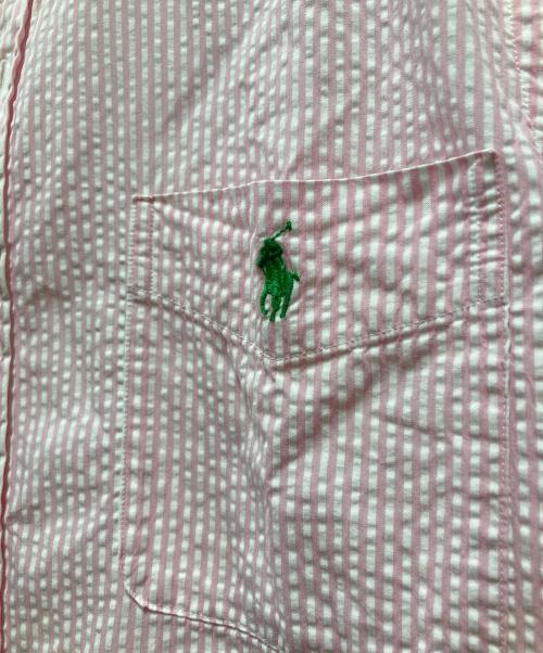 POLO RALPH LAUREN（ポロ・ラルフローレン）POLO RALPH LAUREN (ポロ・ラルフローレン) SEERSUCKER ボタンダウンシャツ ピンク サイズ:Ｌの古着・服飾アイテム
