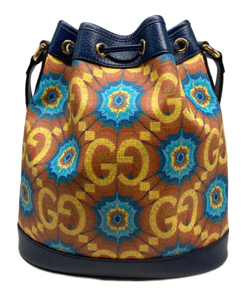 GUCCI（グッチ）GUCCI (グッチ) GGカレイドスコープ イエロー×ネイビーの古着・服飾アイテム