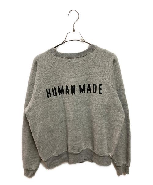 HUMAN MADE（ヒューマンメイド）HUMAN MADE (ヒューマンメイド) CLASSIC SWEATSHIRT ロゴスウェット グレー サイズ:Lの古着・服飾アイテム