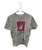 BOTTEGA VENETAボッテガベネタ）の古着「26SS クラッシュコットン si-siプリント Tシャツ」｜グレー