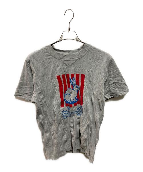 BOTTEGA VENETA（ボッテガベネタ）BOTTEGA VENETA (ボッテガベネタ) 26SS クラッシュコットン si-siプリント Tシャツ グレー サイズ:Sの古着・服飾アイテム