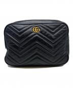 GUCCIグッチ）の古着「レザーキルティングウエストバッグ」｜ブラック