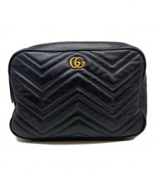 GUCCI（グッチ）の古着「レザーキルティングウエストバッグ」｜ブラック