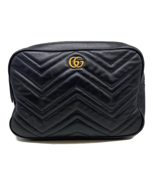 GUCCI（グッチ）GUCCI (グッチ) レザーキルティングウエストバッグ ブラックの古着・服飾アイテム