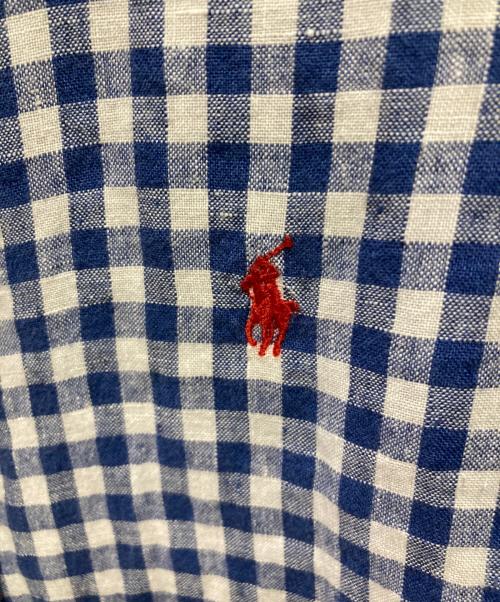 POLO RALPH LAUREN（ポロ・ラルフローレン）POLO RALPH LAUREN (ポロ・ラルフローレン) ギンガムチェックリネンシャツ ホワイト×ブルー サイズ:XSの古着・服飾アイテム