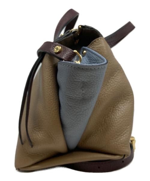 GIANNI CHIARINI（ジャンニ キアリーニ）GIANNI CHIARINI (ジャンニ キアリーニ) 2WAYショルダーバッグ ベージュ×ブルーの古着・服飾アイテム