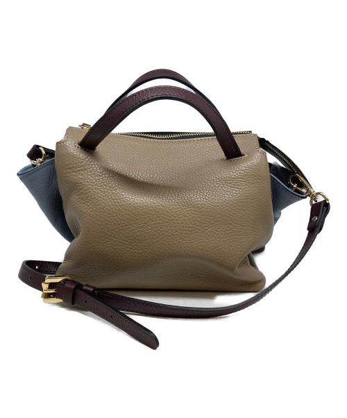 GIANNI CHIARINI（ジャンニ キアリーニ）GIANNI CHIARINI (ジャンニ キアリーニ) 2WAYショルダーバッグ ベージュ×ブルーの古着・服飾アイテム