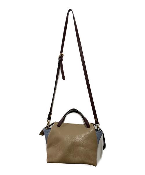 GIANNI CHIARINI（ジャンニ キアリーニ）GIANNI CHIARINI (ジャンニ キアリーニ) 2WAYショルダーバッグ ベージュ×ブルーの古着・服飾アイテム