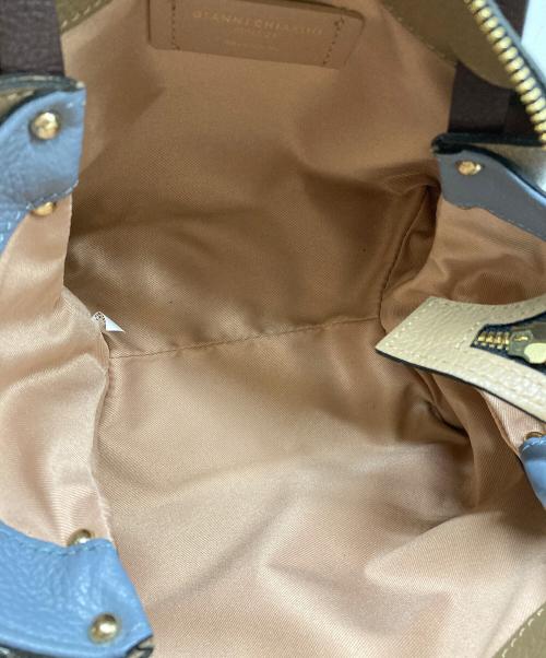 GIANNI CHIARINI（ジャンニ キアリーニ）GIANNI CHIARINI (ジャンニ キアリーニ) 2WAYショルダーバッグ ベージュ×ブルーの古着・服飾アイテム