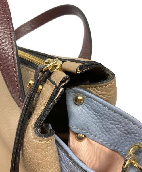 GIANNI CHIARINI（ジャンニ キアリーニ）GIANNI CHIARINI (ジャンニ キアリーニ) 2WAYショルダーバッグ ベージュ×ブルーの古着・服飾アイテム