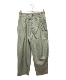 AURALEE（オーラリー）の古着「WASHED FINX HERRINGBONE SLACKS」｜グリーン