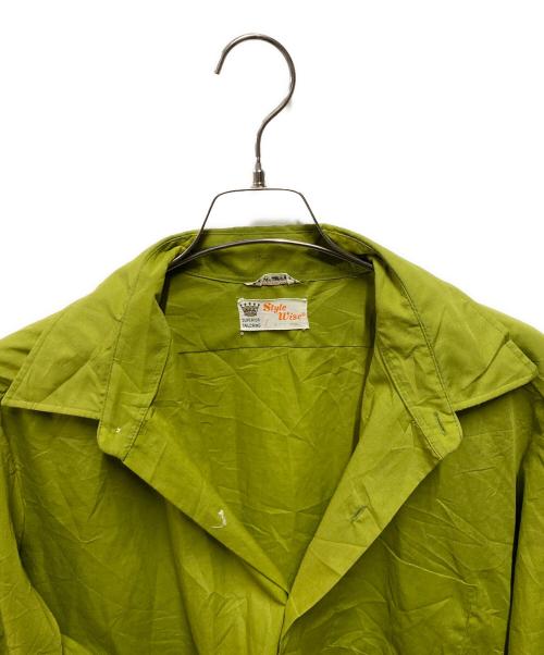 STYLE WISE（スタイル ワイズ）STYLE WISE (スタイル ワイズ) 70’s シャツ グリーン サイズ:サイズ詳細参照の古着・服飾アイテム