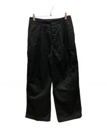 HYKE（ハイク）の古着「T/C TWILL ARMY WIDE LEG CHINOS」｜ブラック
