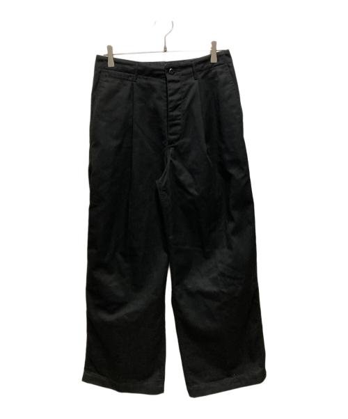 HYKE（ハイク）HYKE (ハイク) T/C TWILL ARMY WIDE LEG CHINOS ブラック サイズ:XLの古着・服飾アイテム