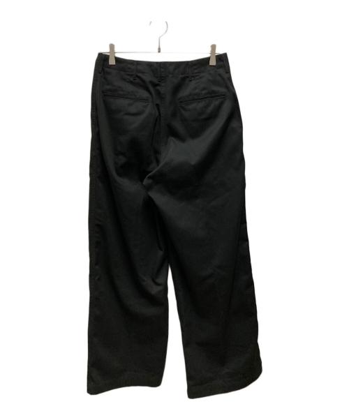HYKE（ハイク）HYKE (ハイク) T/C TWILL ARMY WIDE LEG CHINOS ブラック サイズ:XLの古着・服飾アイテム