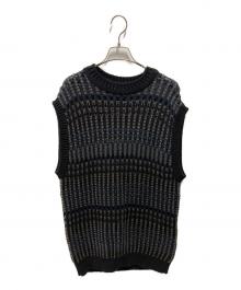 BATONER（バトナ―）の古着「MIX YARN CREW NECK VEST」｜ブラック
