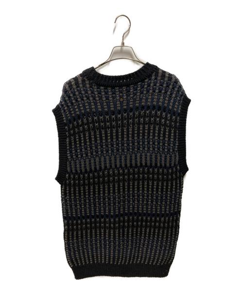 BATONER（バトナ―）BATONER (バトナ―) MIX YARN CREW NECK VEST ブラック サイズ:2の古着・服飾アイテム
