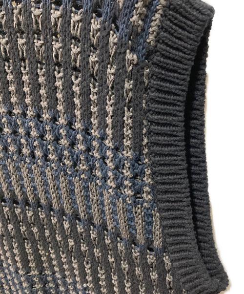 BATONER（バトナ―）BATONER (バトナ―) MIX YARN CREW NECK VEST ブラック サイズ:2の古着・服飾アイテム